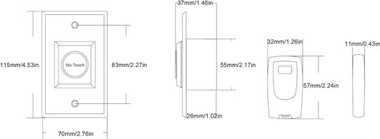 CTG No Touch  Infrared Induction EXIT Button Switch with Remote Control for Access Control