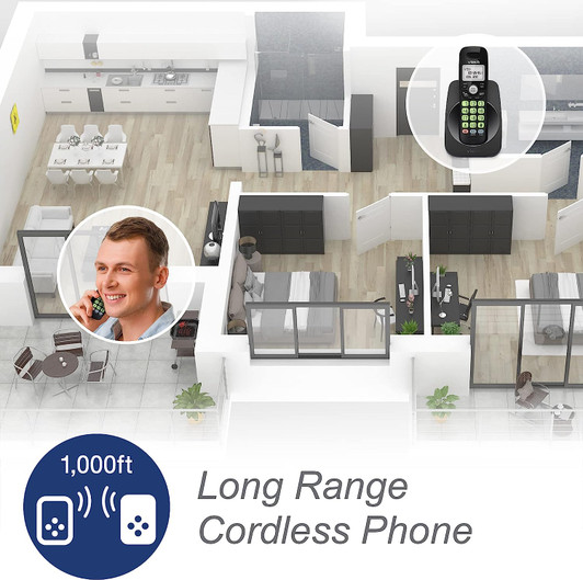 VTech 2 handset cordless phone 1000ft range Dect 6.0 VTech 2 handset cordless phone 1000ft range Dect 6.0