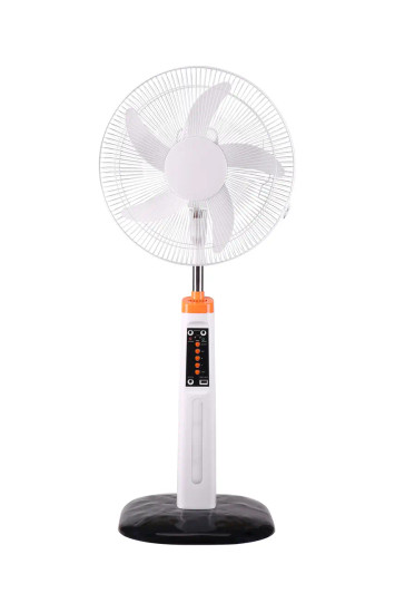 16" Rechargable fan With LED light, Remote ,Solar Panel And USB-A Port For Charging