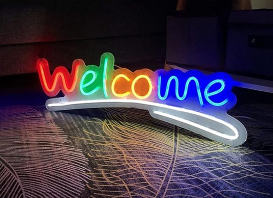 Neon LED Welcome Sign Board Multi-colour.