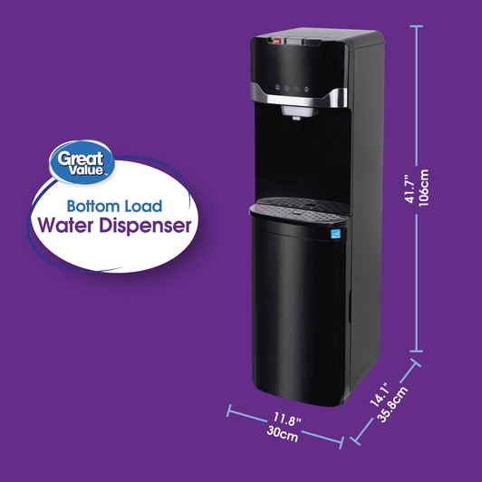 Great Value Bottom Loading Hot/Cold/Room Temp. Water Dispenser, Black Water Cooler Great Value Bottom Loading Hot/Cold/Room Temp. Water Dispenser, Black Water Cooler