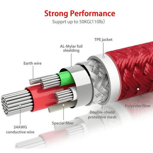 OLESIT USB-A TO Micro Data Cable Braided -10ft