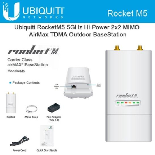 Ubiquiti 5GHz Hi Power 2x2 MIMO TDMA airMAX BaseStation