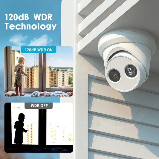 Hikvision AcuSense 8MP & 2.8mm Lens Outdoor Network Turret Camera with Night Vision