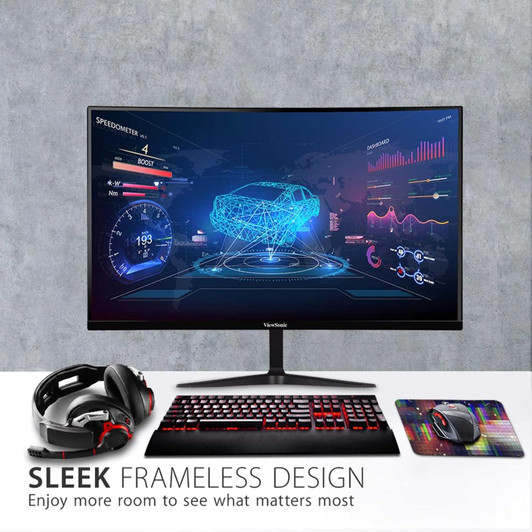 ViewSonic 27" Curved  Gaming Monitor with 1080p,180Hz,HDMI and Display Port