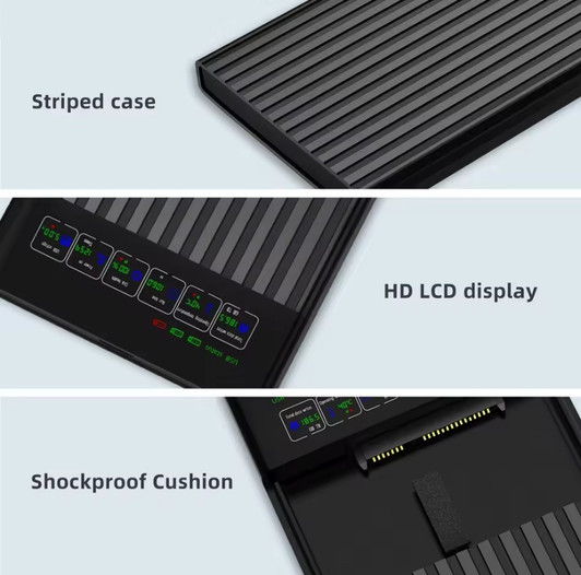 CTG USB 3.1 to 2.5" SATA Hard Drive enclosure With Digital Display And USB-C Cable And