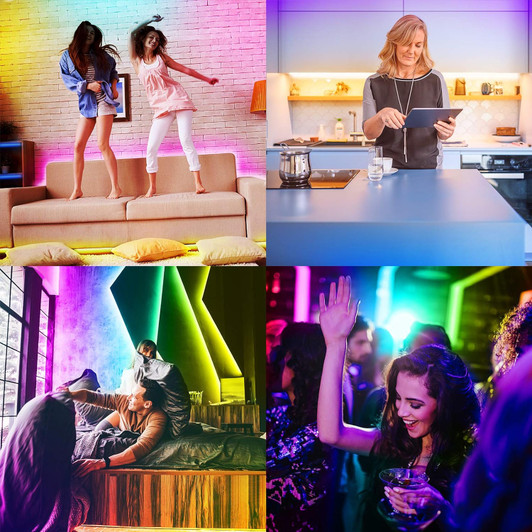 Bytech 100FT (30M) Multi Color LED Light Strip With Remote