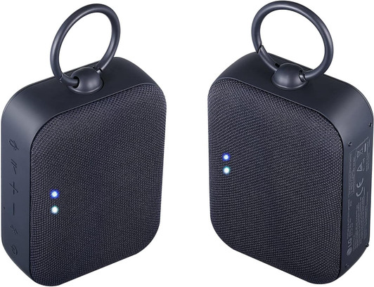 LG XBOOM Go P2 Double Pack Portable Wireless Bluetooth Speaker with Microphone - Black