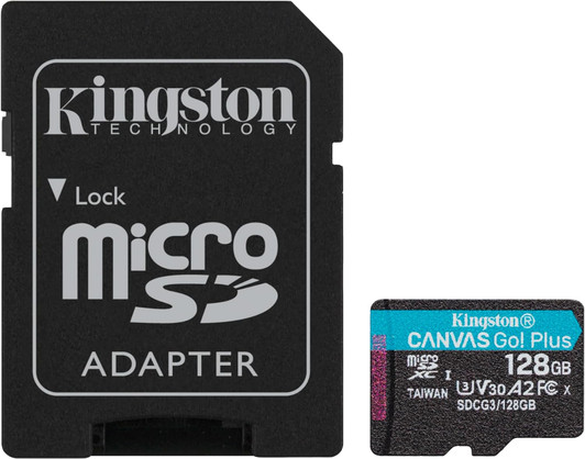 Kingston 128GB Canvas Select Plus microSD Memory Card with Holder