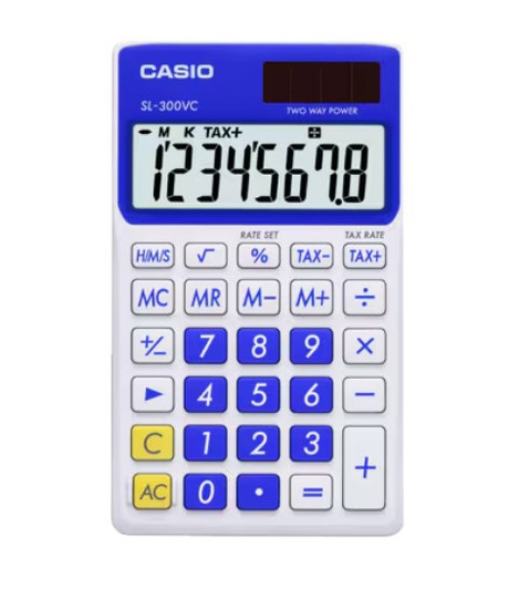 Casio 8 Digits Standard Function Calculator,Solar Plus-Blue Casio 8 Digits Standard Function Calculator,Solar Plus-Blue