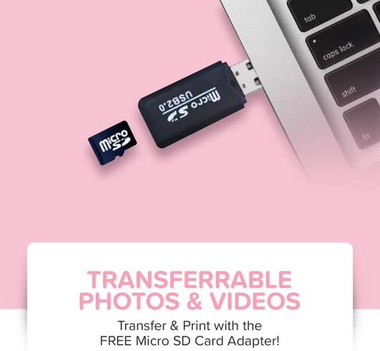 myFirst Insta 2 - New, Hybrid Camera, 12MP Instant Print, Accessories Included, Inkless, microSD -Pink