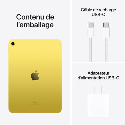 Apple Ipad- 10th Gen With  10.9" Liquid Retina Screen,64GB Storage. A-14 Bionic Chip,WIFI-6-Yellow