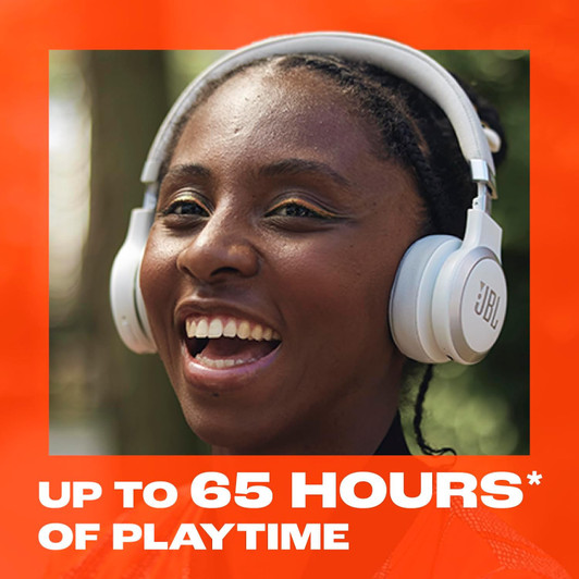 JBL LIVE 670NC - Adaptive Noise Cancelling with Smart Ambient Wireless On-Ear Headphones, Up to 65H Battery Life-White