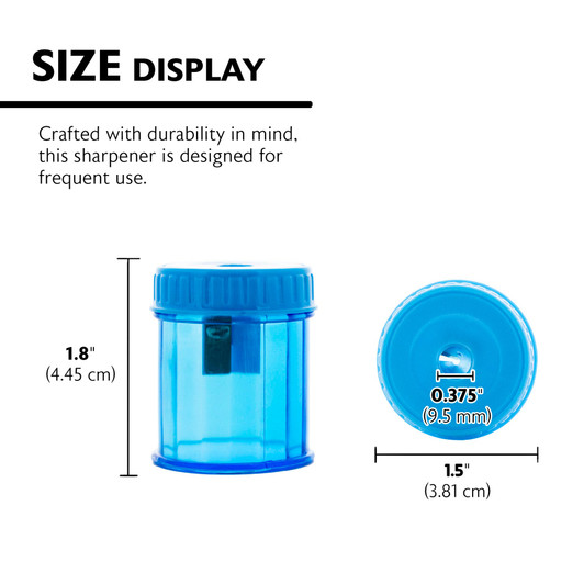 Bazic Single Blade Sharpener w/ Round Receptacle Assorted Colors