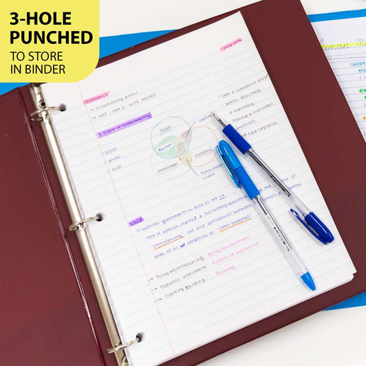 Bazic 100 Sheets College Ruled Filler Paper 10.5" x 8"