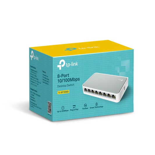 TP-Link 8 Port 10/100M Fast Ethernet Desktop Switch White Color