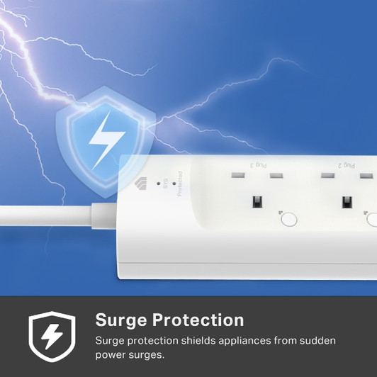 TP-Link Kasa KP303 Smart Wifi 3 Outlet 2 USB Port Surge Protector