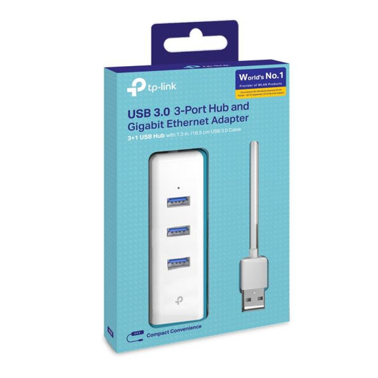 TP-Link USB 3.0 3 Port Hub & Gigabit Ethernet Adapter 2 In 1 USB Adapter