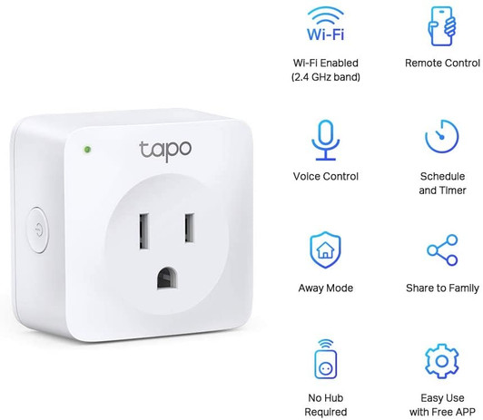 TP-Link Tapo Smart Plug Mini Smart Home Wifi Outlet Remote Control Your Home Appliances from Anywhere Works with Alexa Echo & Google Home