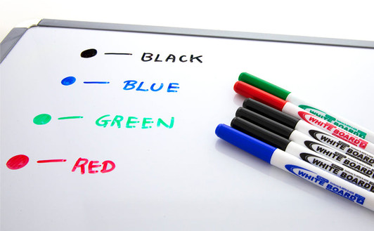 Bazic 6050 Aluminium Frame Magnetic Dry Erase White Board 24 x 36" with Dry Erase Markers, Magnets, Magnetic Eraser
