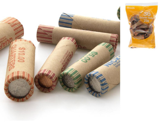 Bazic Quarter Coin Wrappers 36 Pack