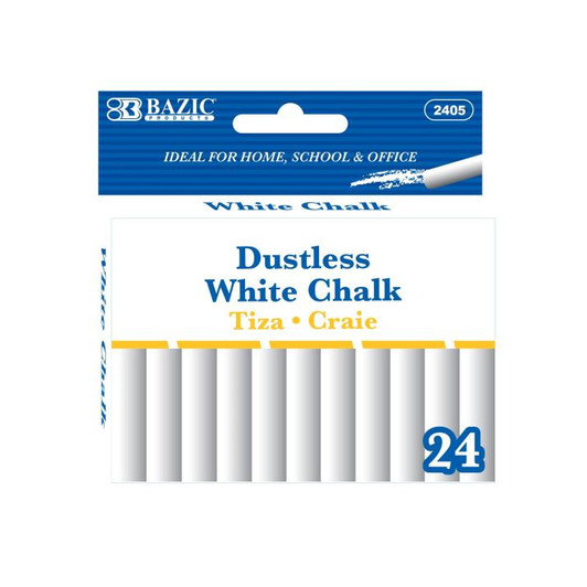 Bazic 2405 Dustless White Chalk 24 Pack