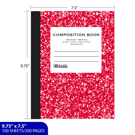 Bazic Composition NoteBook 200 Pages with Assorted Colors