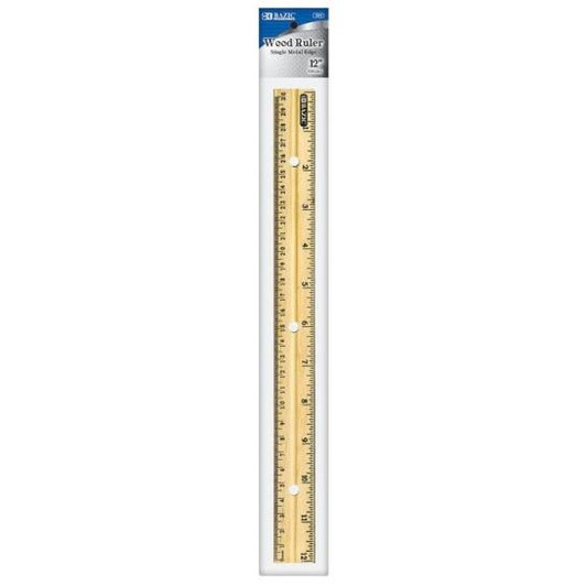 Bazic 12" 30cm Wooden Ruler