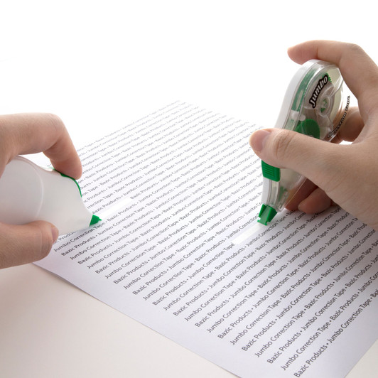 Bazic Correction Tape with Grip, Jumbo 5 mm x 394" 10Pc Pack