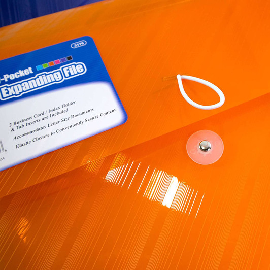 Bazic Translucent Letter Size 7 Pocket Expanding File Folder, Assorted Colors