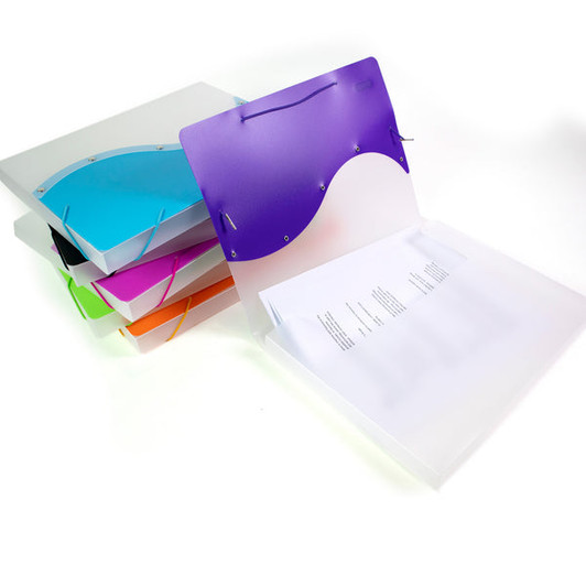 Bazic Letter Size Two Tone Document Case, Assorted Colors