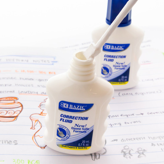 Bazic Correction Fluid with Soft Foam Brush 2 Pack