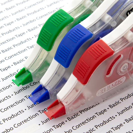 Bazic Correction Tape w/ Grip, Jumbo 5 mm x 394"