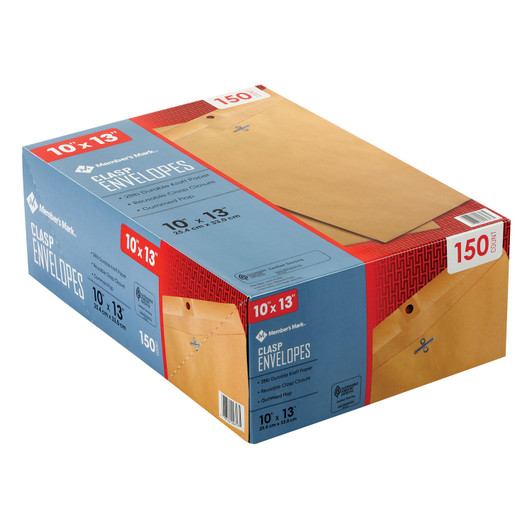 Members Mark 10 x 13" Clasp Envelopes 150 Pack