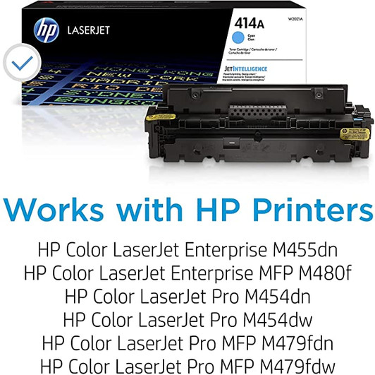 HP 414A Cyan Ink Toner Cartridge Approximate 2,100 Pages Yield
