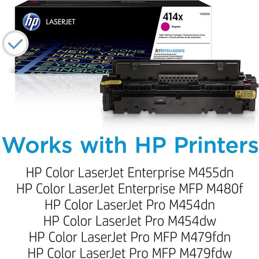 HP 414X Magenta Toner Cartridge Approximate 6,000 Pages Yield