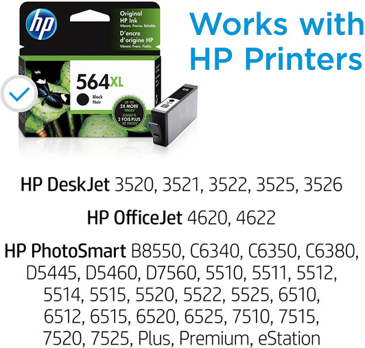 HP 564XL Black Ink Cartridge Approximate 550 Pages Yield