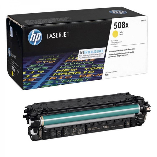 HP 508X Yellow LaserJet Ink Toner Cartridge Approximate 9,500 pages yield