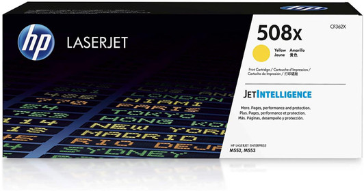 HP 508X Yellow LaserJet Ink Toner Cartridge Approximate 9,500 pages yield