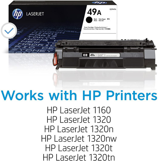 HP 49A Black LaserJet Toner Cartridge Approximate 2500 Pages Yield