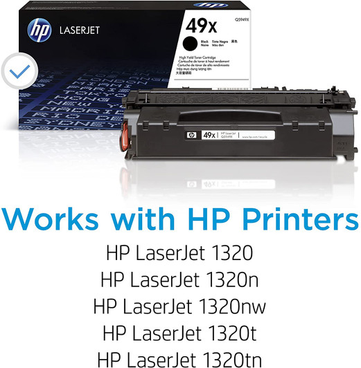 HP 49X Black LaserJet Toner Cartridge Approximate 6,000 Pages Yield