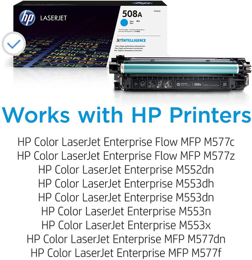 HP 508A Cyan LaserJet Toner Cartridge Approximate 5,000 pages yield
