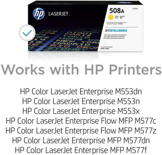 HP 508A Yellow LaserJet Toner Cartridge Approximate 5,000 pages yield