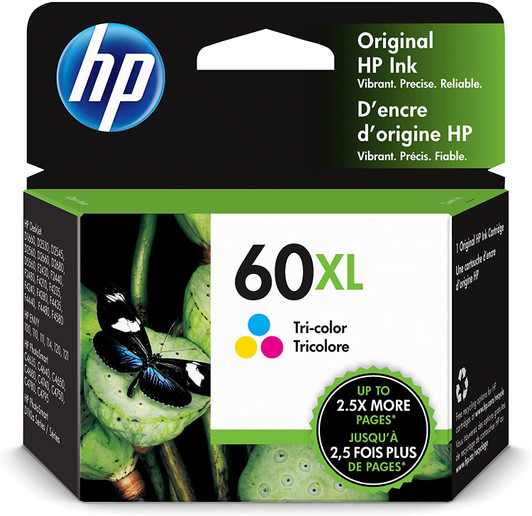 HP 60XL Tri-Color ink Cartridge Approximate 600 Pages Yield