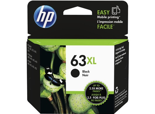 HP 63XL Black Ink Cartridge Approximate 480 Pages Yield