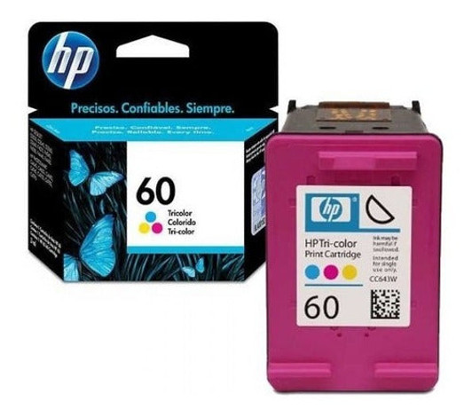 HP 60 Tri-Color Ink Cartridge Approximate 165 Pages Yield