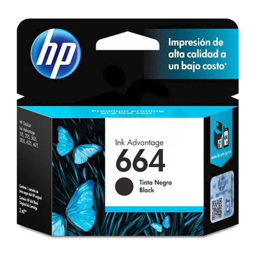 HP 664 Black Ink Cartridge 2ml Approximate 120 Pages Yield
