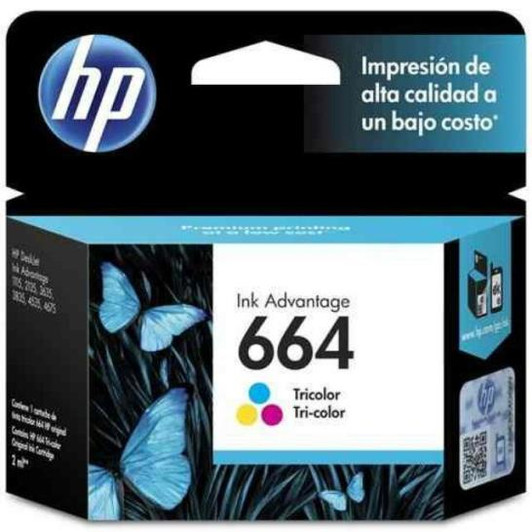 HP 664 Tri-Color Ink Cartridge 2ml Approximate 100 Pages Yield