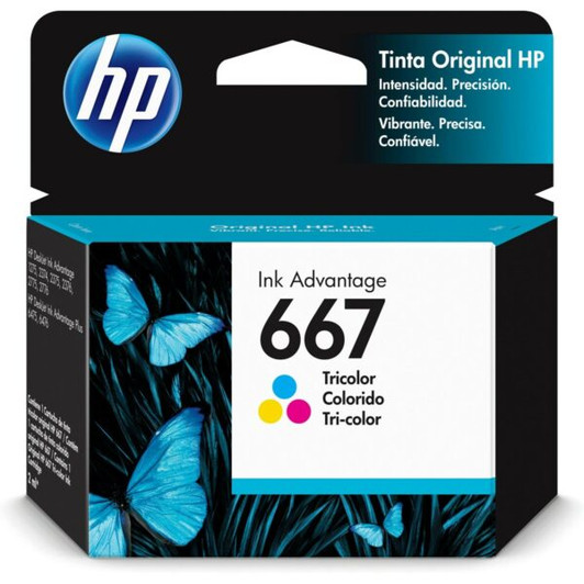 HP 667 Tri-color Ink Cartridge Approximate 100 Pages Yield