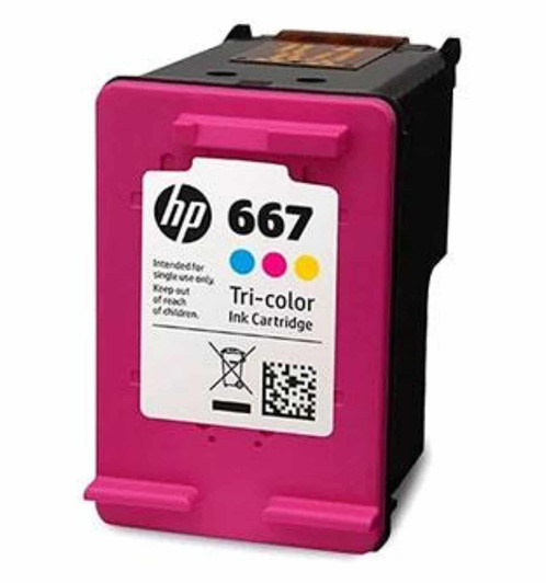 HP 667 Tri-color Ink Cartridge Approximate 100 Pages Yield